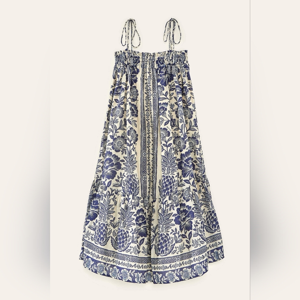 NWOT Anthropologie Farm Rio Blue Pineapple Garden Maxi Dress - Medium - Picture 2 of 5